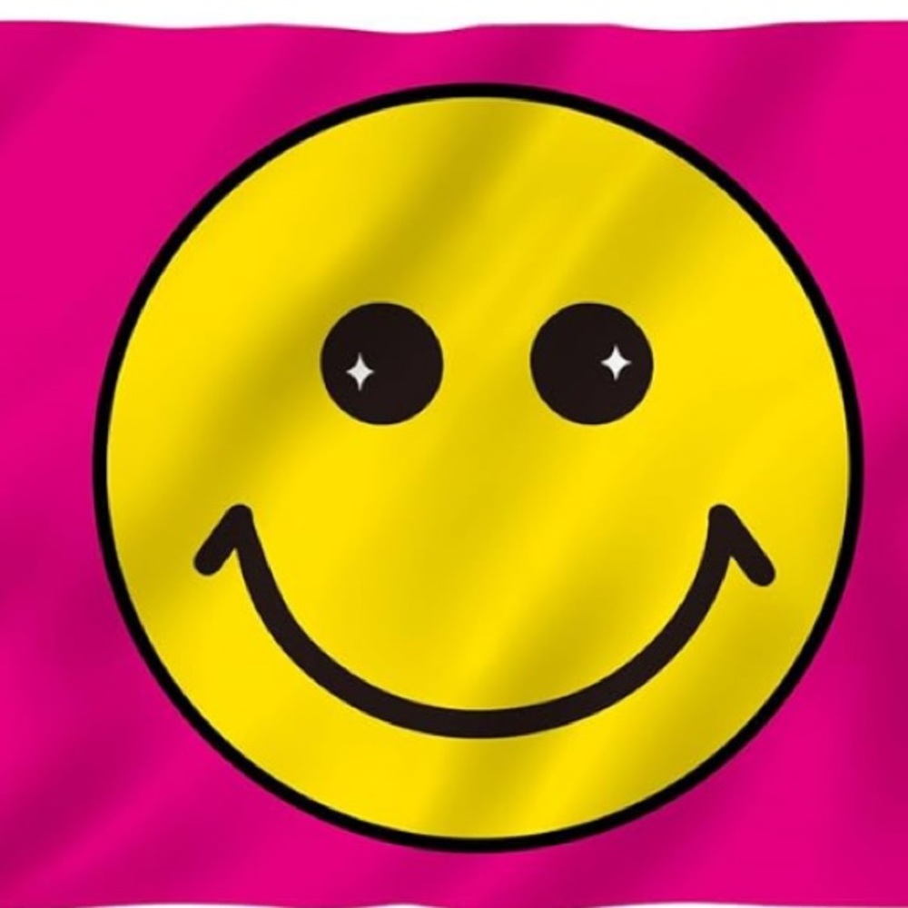NWT Anley Fly Breeze 3x5 Foot Pink Happy Face Flag - Vivid Color and Fade proof